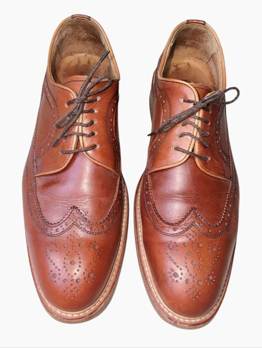 RUSSELL & BROMLEY Southport Rubber Sole Derby Cognac Brown Men's UK 10 US 10.5